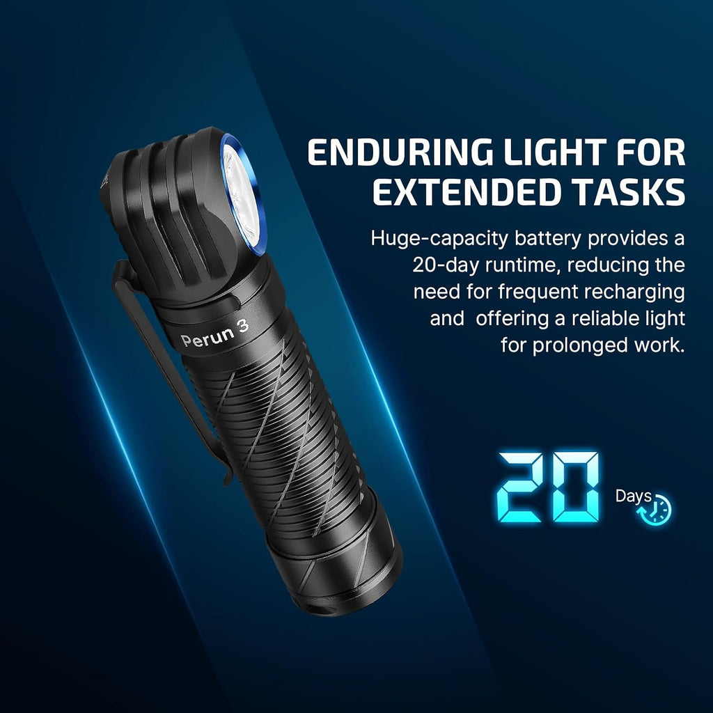 OLIGHT Perun 3 Headlamp Rechargeable, Red Light, Waterproof, Black