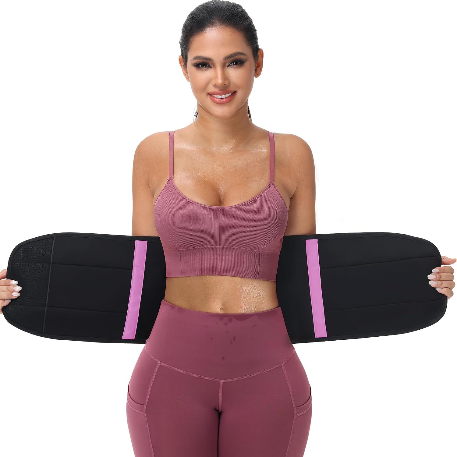 KOOCHY Waist Trainer For Women Men,Adjustable Sweat Band Tummy Control Belt,Waist Trimmer for Weight Loss Workout Fitness Gym