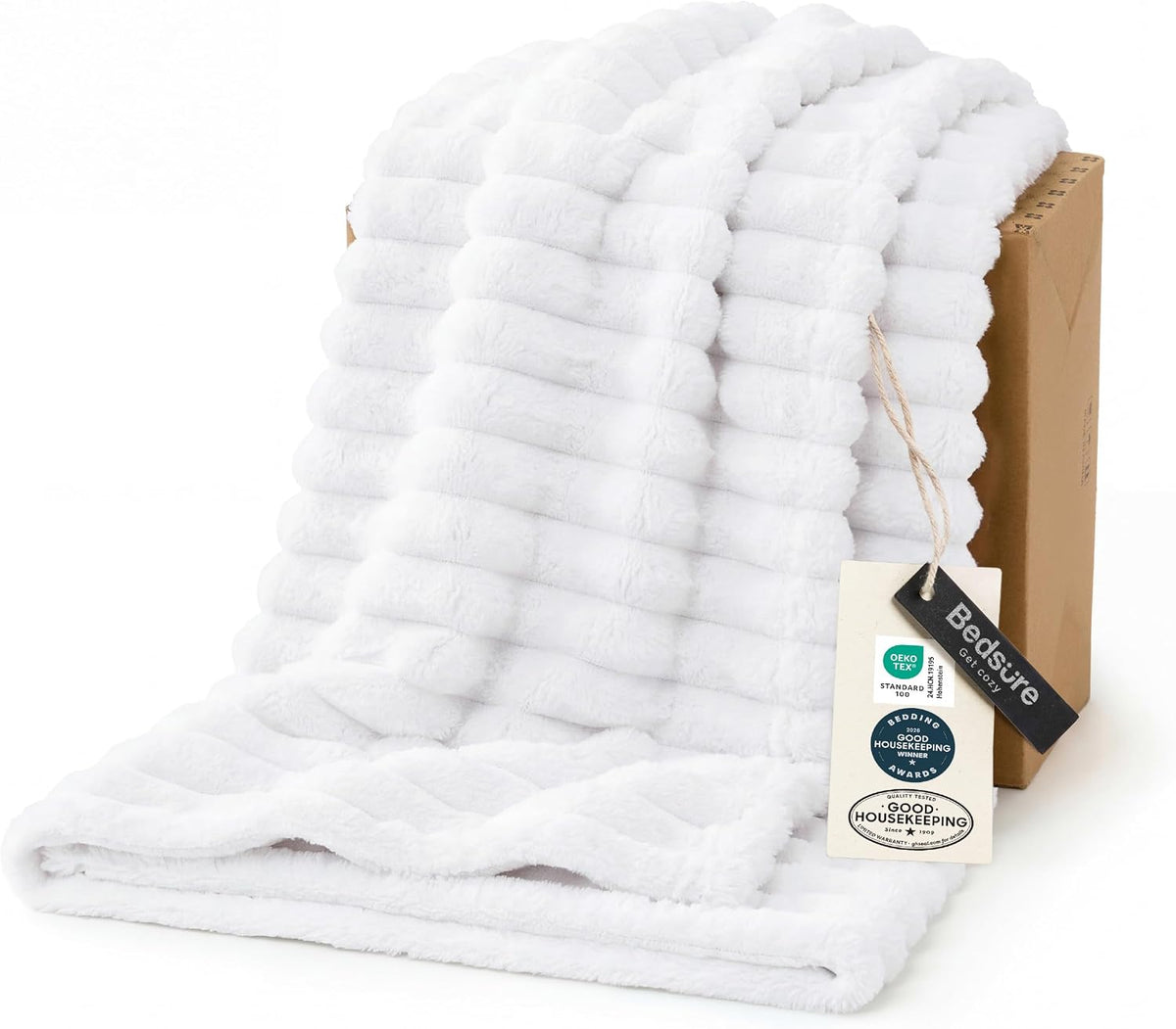 Bedsure Soft Throw Blanket for Couch Decor Gifts Bright White 50"x60"