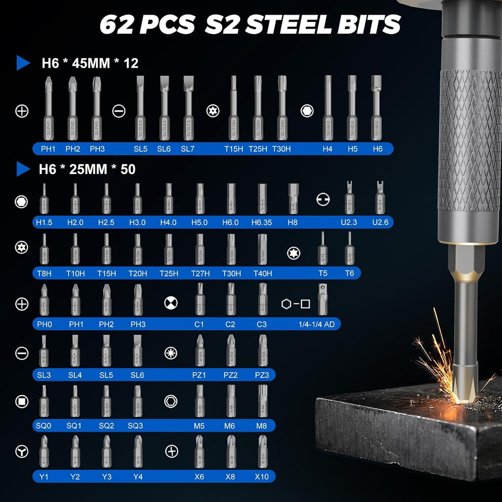 STREBITO Magnetic Screwdriver Set, 67-in-1 Ratcheting Screwdriver Set