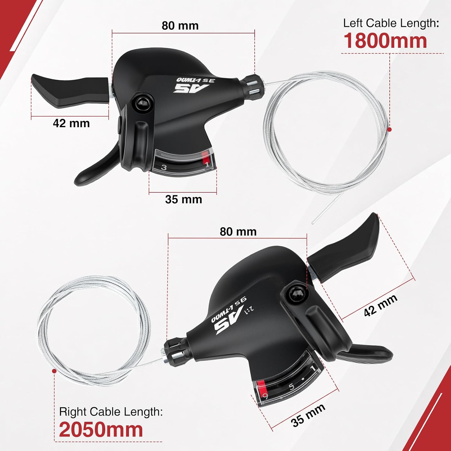 WEEROCK Bike Shifter Lever 27 Speeds 3X9 Thumb Gear Shift Lever for MTB