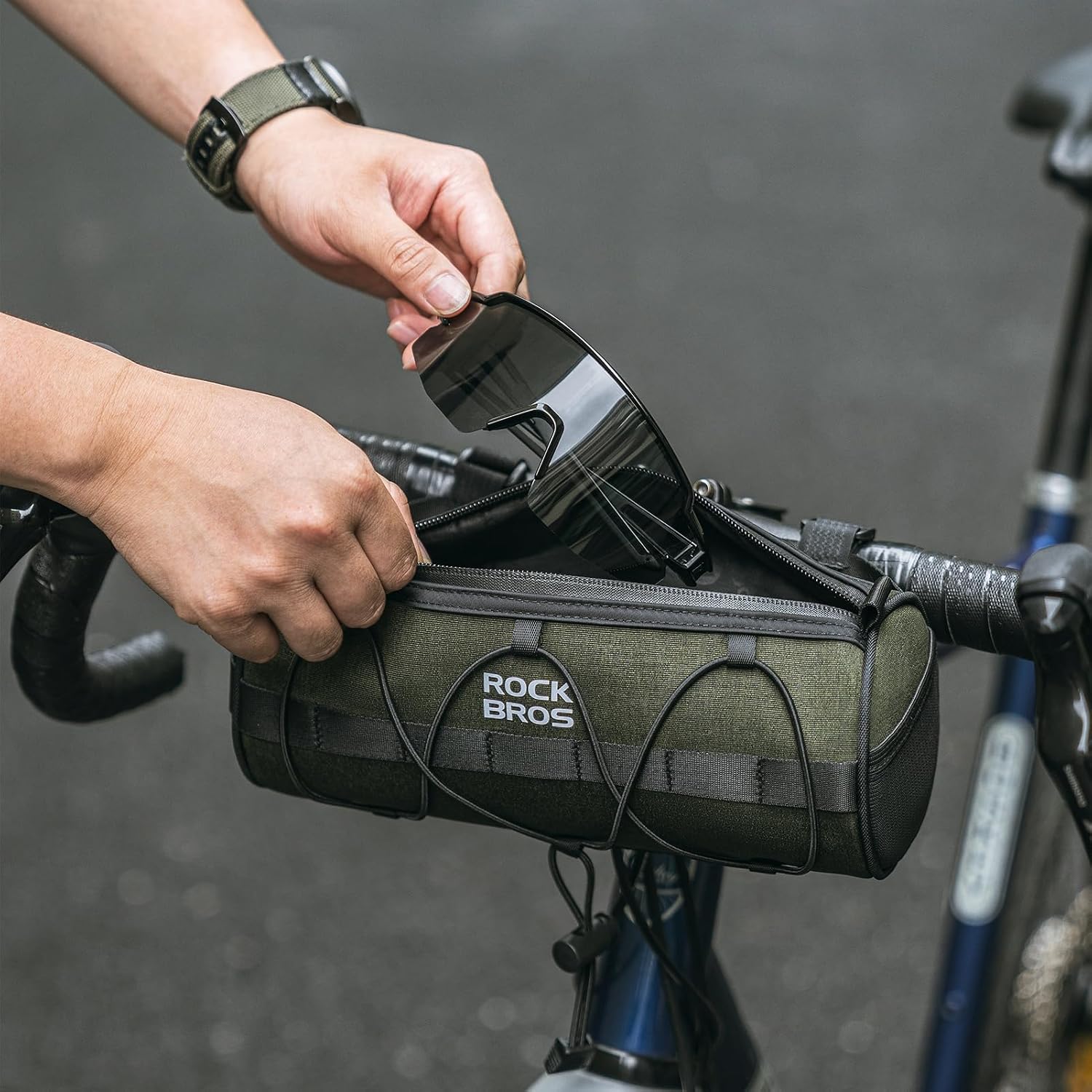 ROCKBROS Bike Handlebar Bag 2L Lightweight 4 Mounting Ways on Frame/Seat