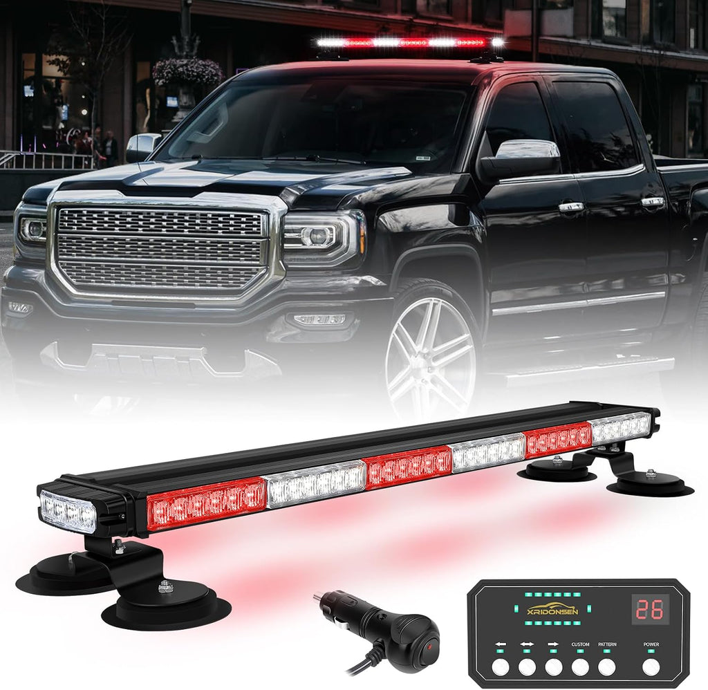 XRIDONSEN 28.4" 80 LED Roof strobe Lights Rooftop Magnetic Light Bar