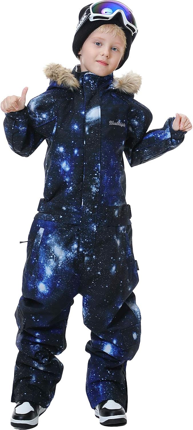 Kids Girls Boys Waterproof Colorful One Piece Snowsuits Coveralls Ski Suits Jackets Winter Jumpsuits