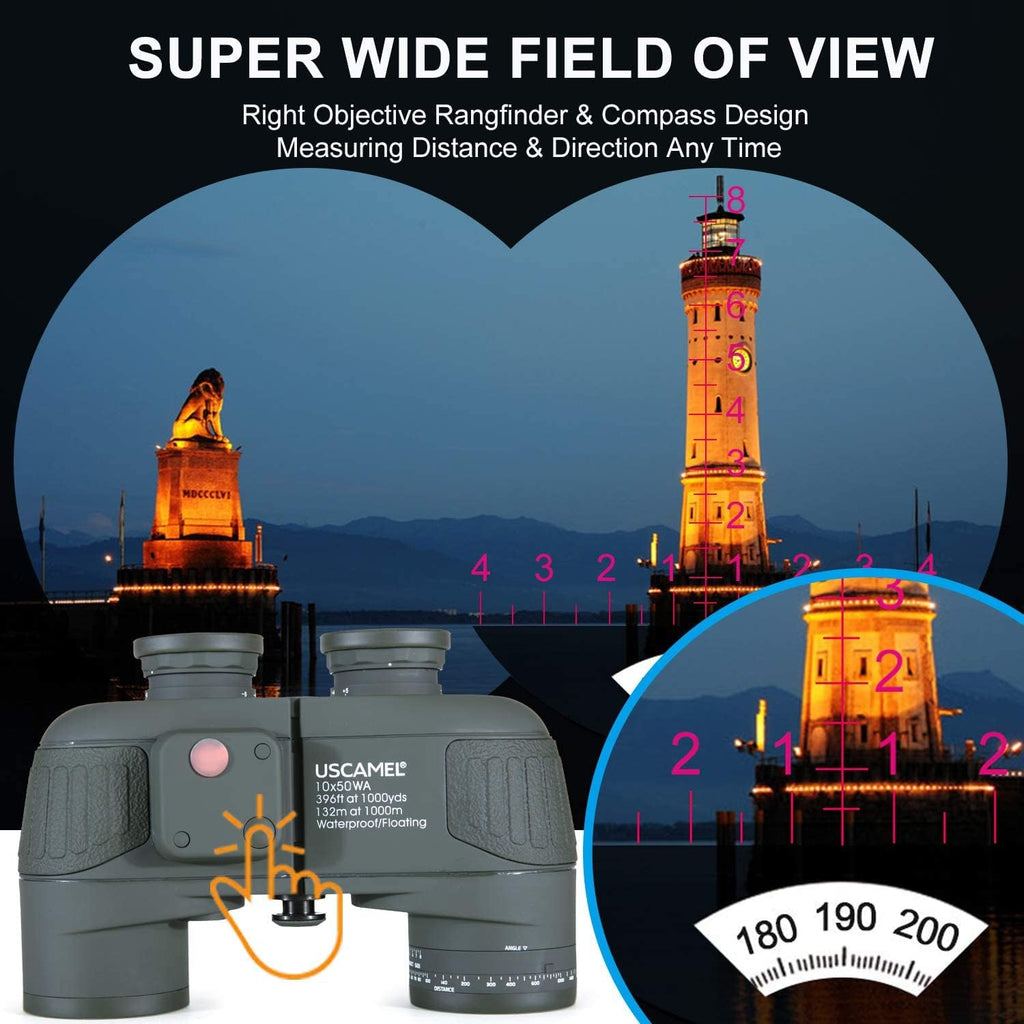 USCAMEL 10X50 Marine Binoculars for Adults: Binoculars for Sailing Boating