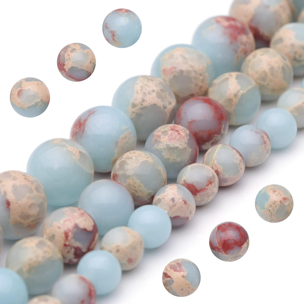 Youngbling Natural Gemstone Beads for Jewelry Making,10mm Rainbow Stone Jade Polished Round Smooth Stone,Genuine Real Stone Beads for Bracelet Necklace 15 Inch