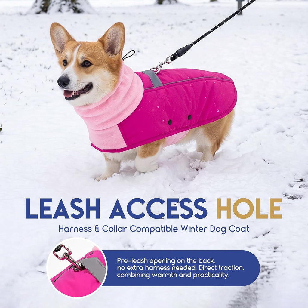 ASENKU Dog Coat Turtleneck Dog Winter Jacket for Small Medium Large Dogs