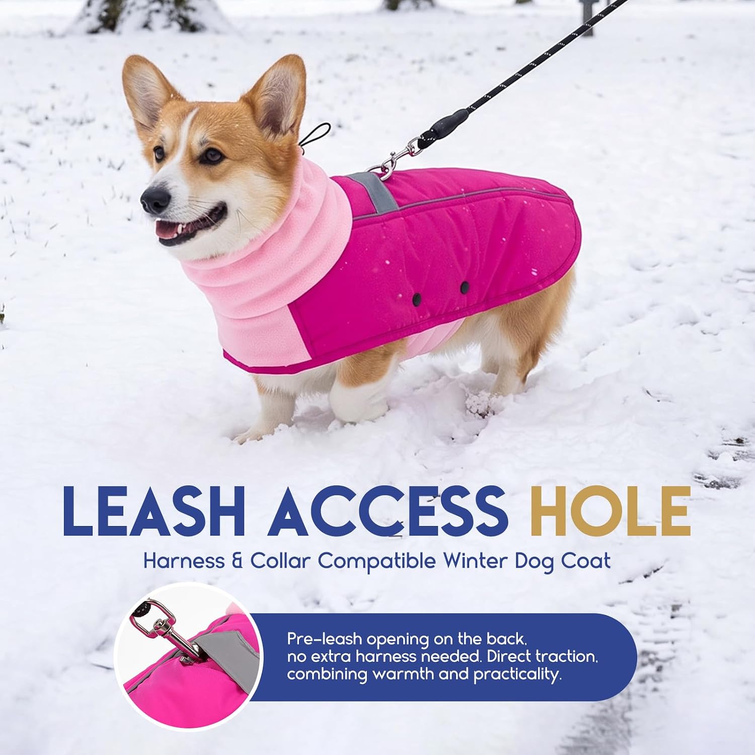 ASENKU Dog Coat Turtleneck Dog Winter Jacket for Small Medium Large Dogs