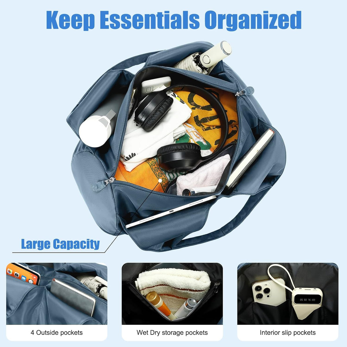 Forestfish Gym Bag For Women With Shoes Compartment & Wet Dry