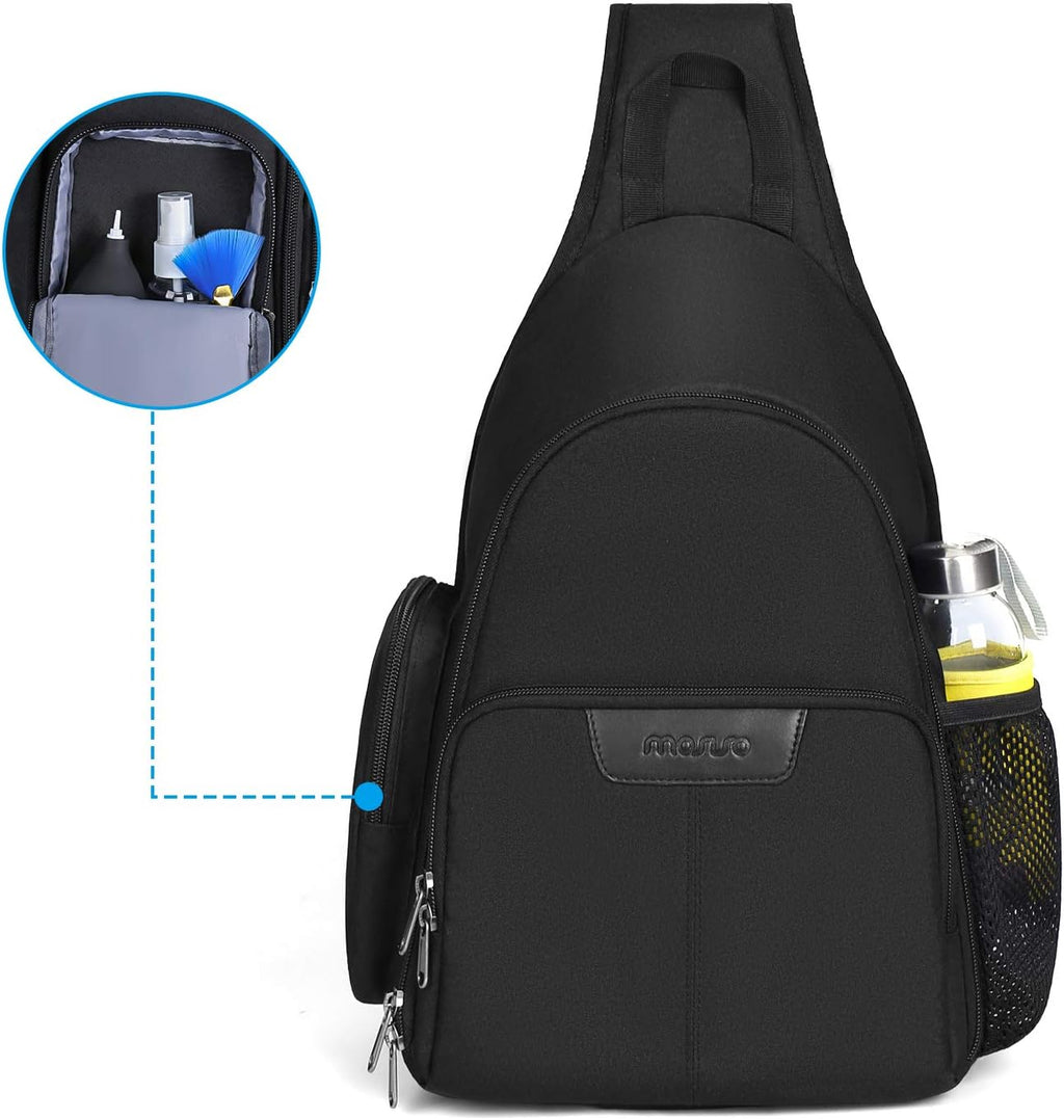 MOSISO Camera Bag Sling Backpack, Full Open Camera Case, Black