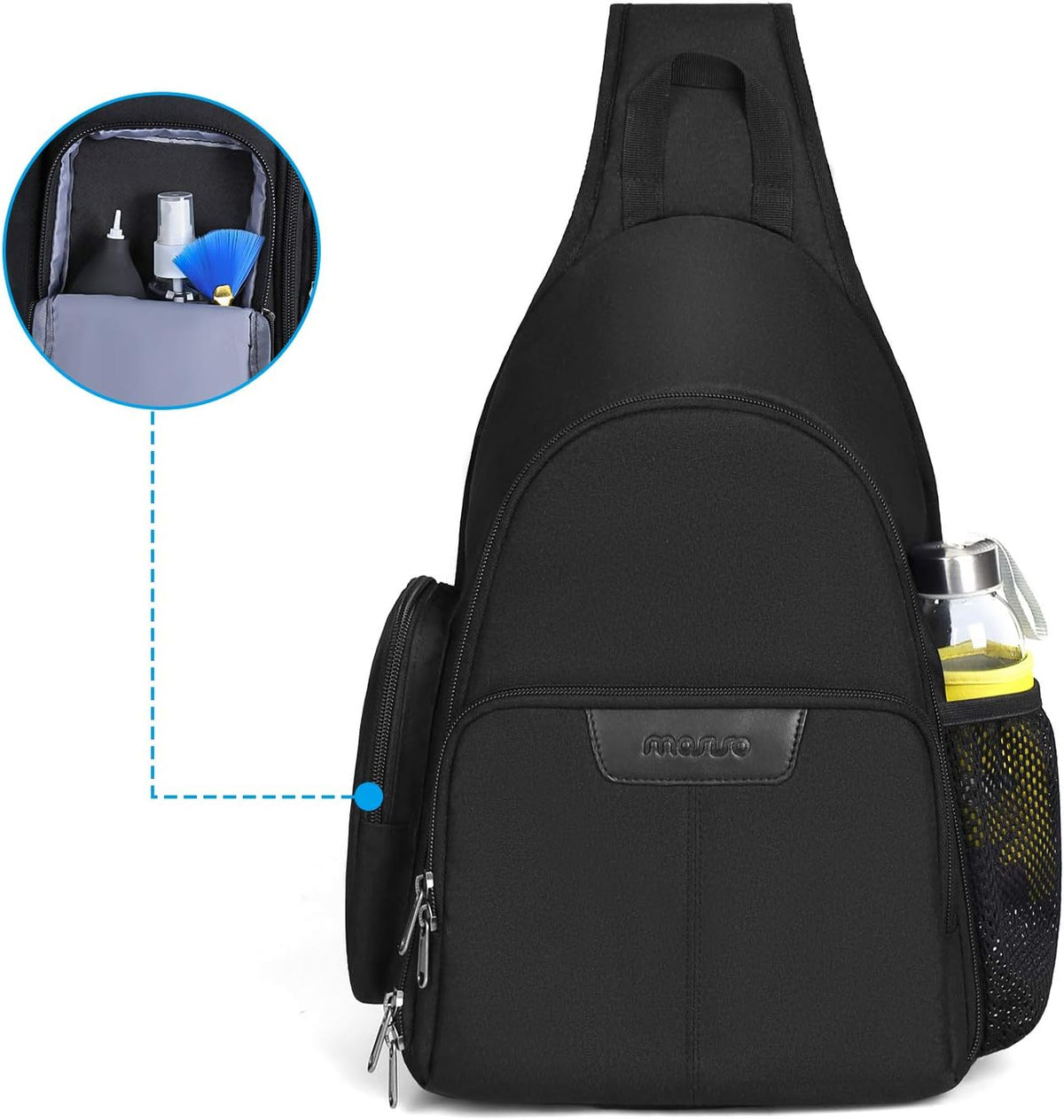 MOSISO Camera Bag Sling Backpack, Full Open Camera Case, Black