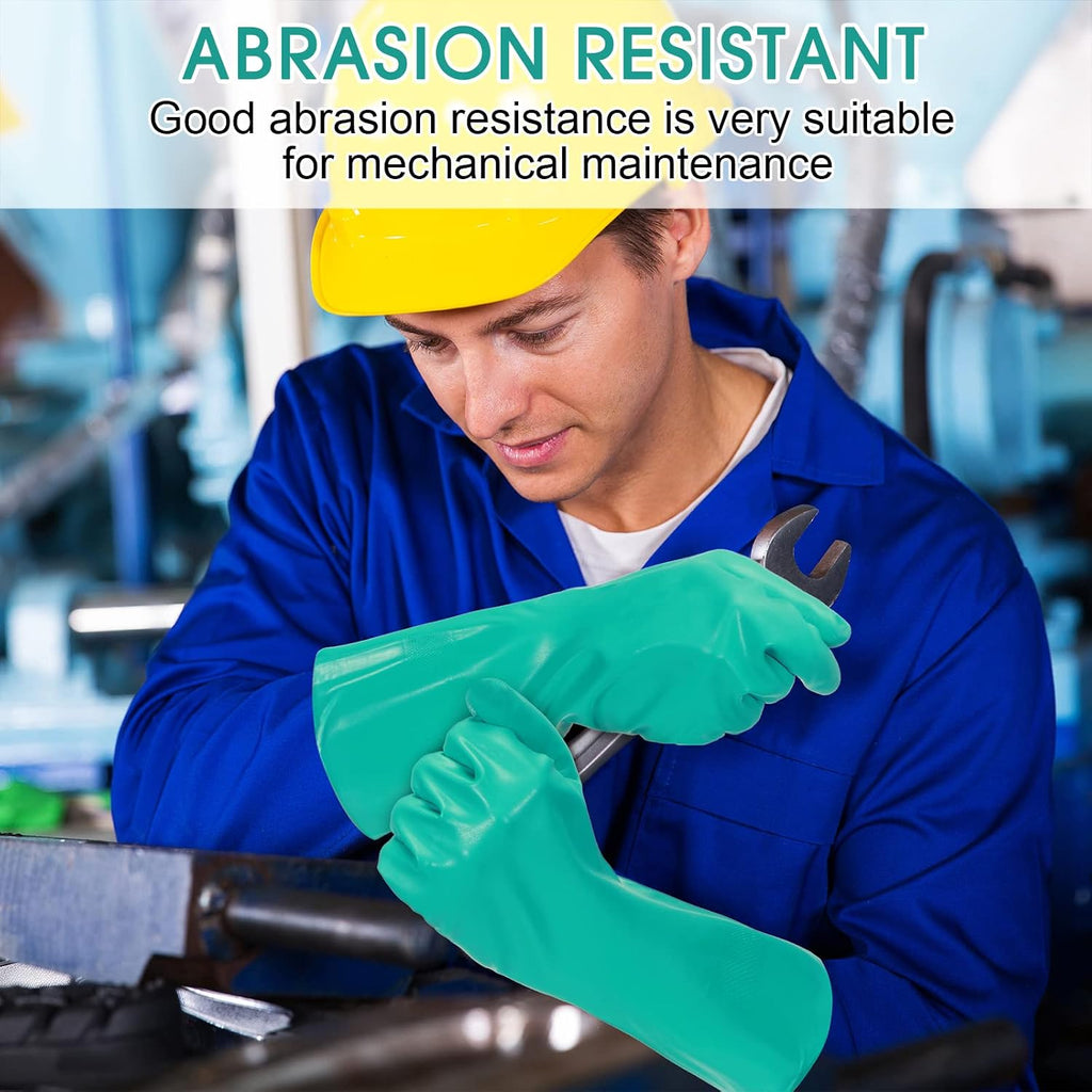 Potchen 10 Pairs Chemical Resistant Gloves 15 Mil Nitrile Gloves,X-Large