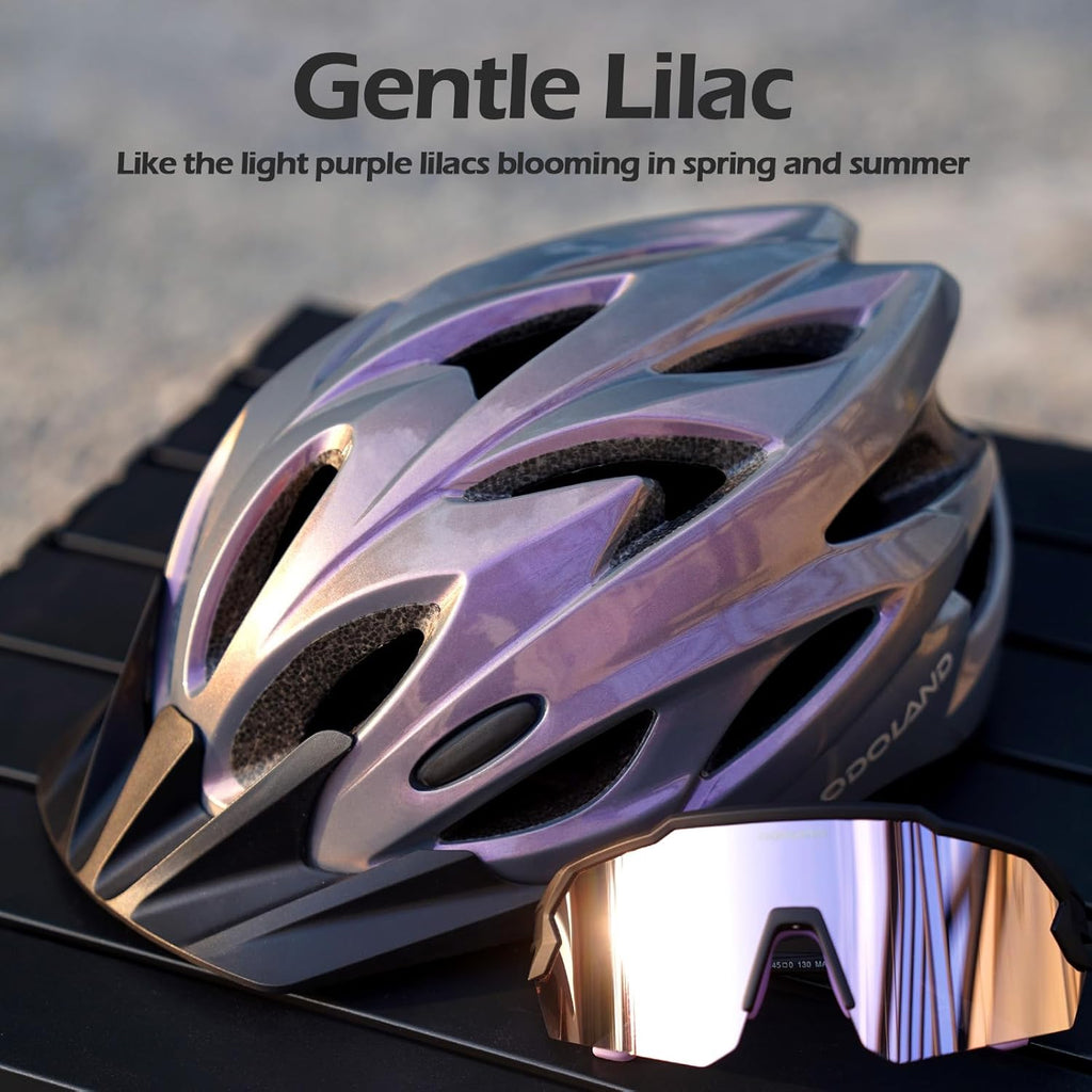Odoland Adult Bike Helmet with Cycling Sunglasses Set for Men & Women