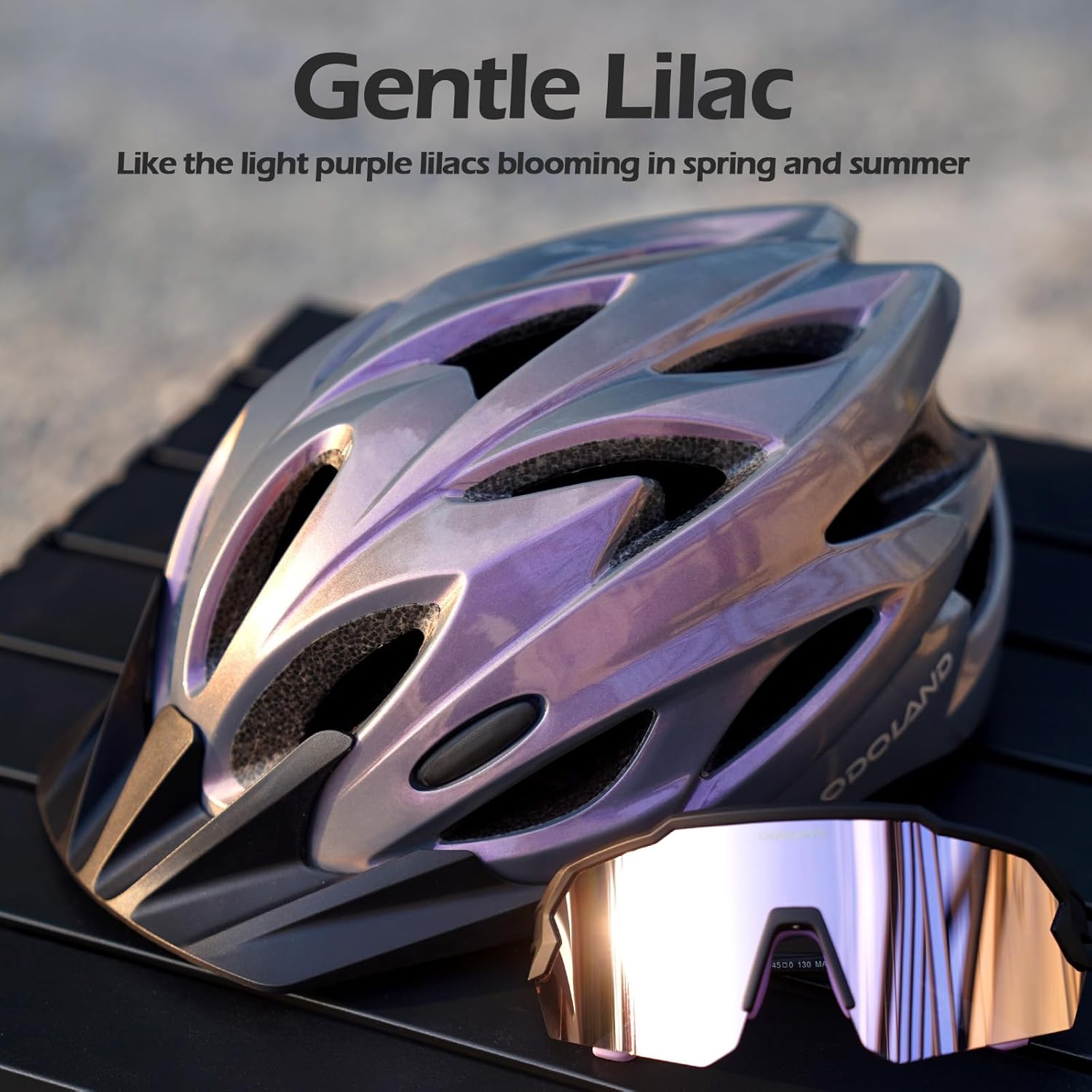 Odoland Adult Bike Helmet with Cycling Sunglasses Set for Men & Women