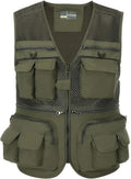 Spanye Mens Outdoor Fishing Vest Safari Travel Photography Vests Jacket Multi Pocket