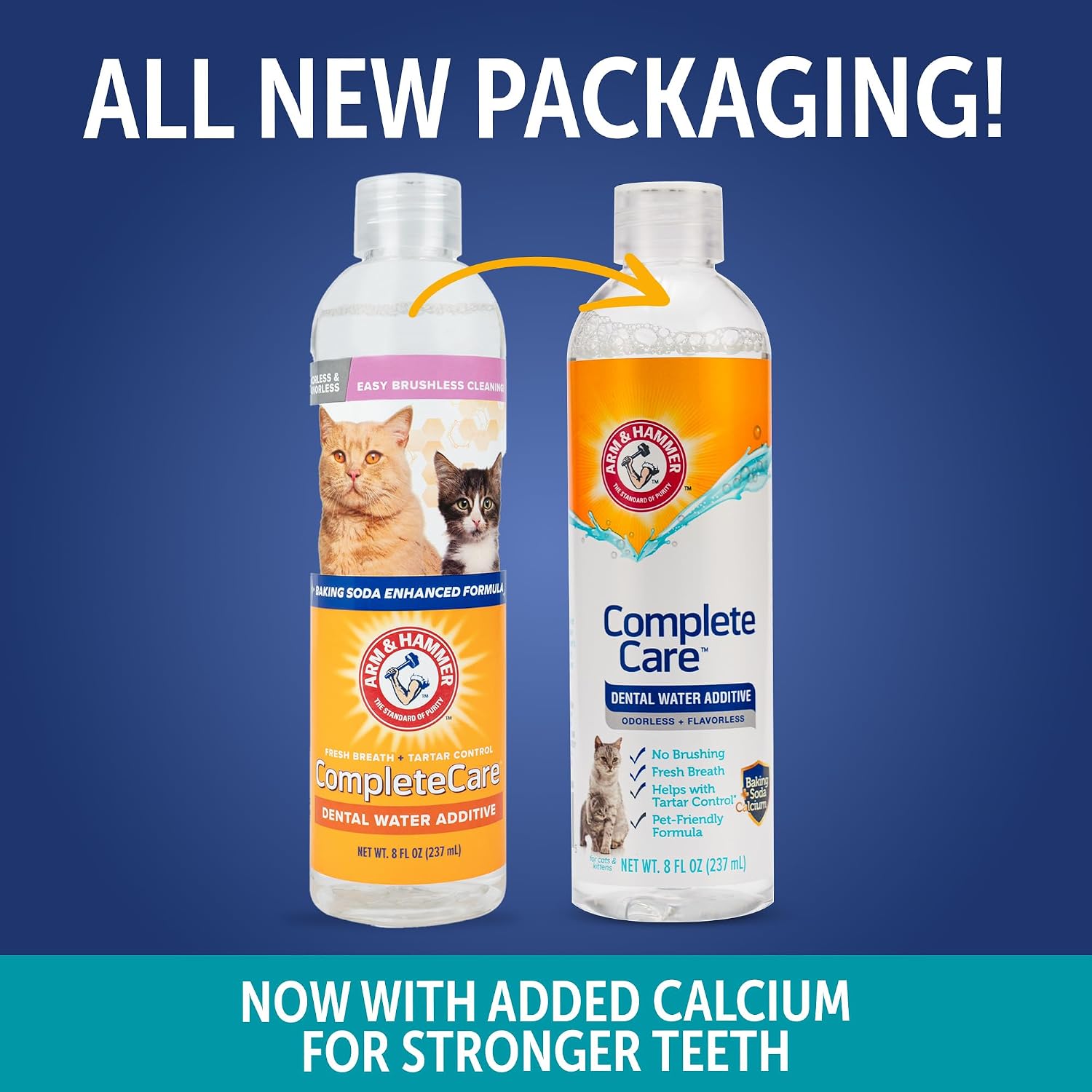 Arm & Hammer Complete Care Cat Dental Water Additive, 8 Fl Oz, 2-Pack