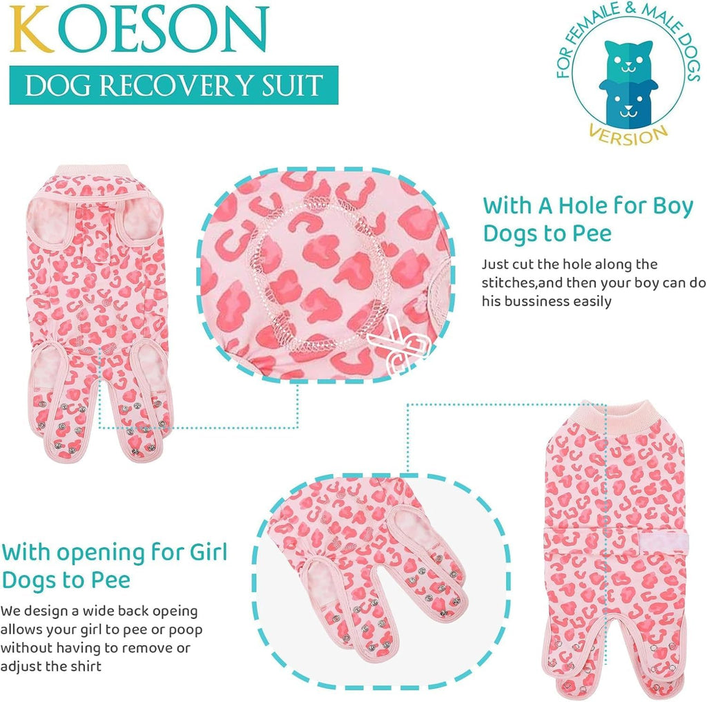 KOESON Lightweight & Soft Surgery Recovery Suit for Large Dogs Female Male