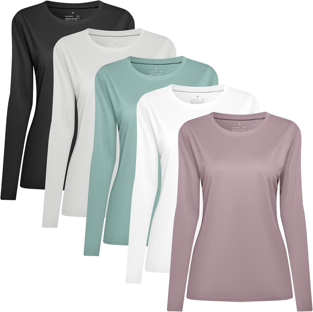 HovSiyla Women Long Sleeve Shirts Running UV Rash Guard Casual Tops Sun Protection Workout Hiking T Shirts for Women