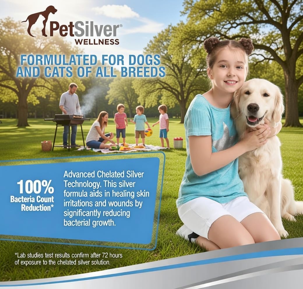 PetSilver Wound Spray, Silver Dog Wound Spray, Hot Spot, USA Made, 16 oz