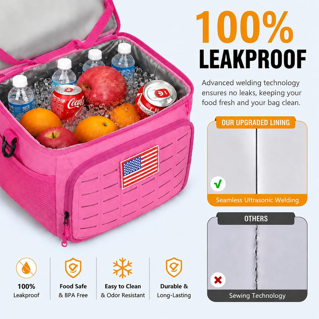 Goloni Lunch Box for Men & Women, Small Cooler Soft Thermal Leakproof Bag with Shoulder Strap, Multi-Pockets for Picnic, Beach, Camping