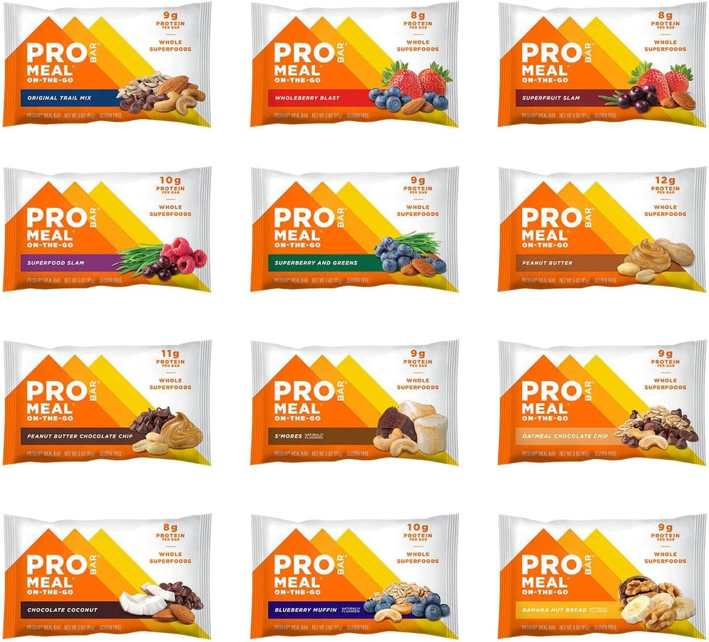 PROBAR MEAL Bar – Plant Based Meal Replacement Bar with Whole Food Ingredients, Oats, Nuts & Seeds, Vegan, Gluten Free, Non-GMO Bar for Breakfast & On-the-Go Energy (12 Flavor Variety Pack), Flavors May Vary