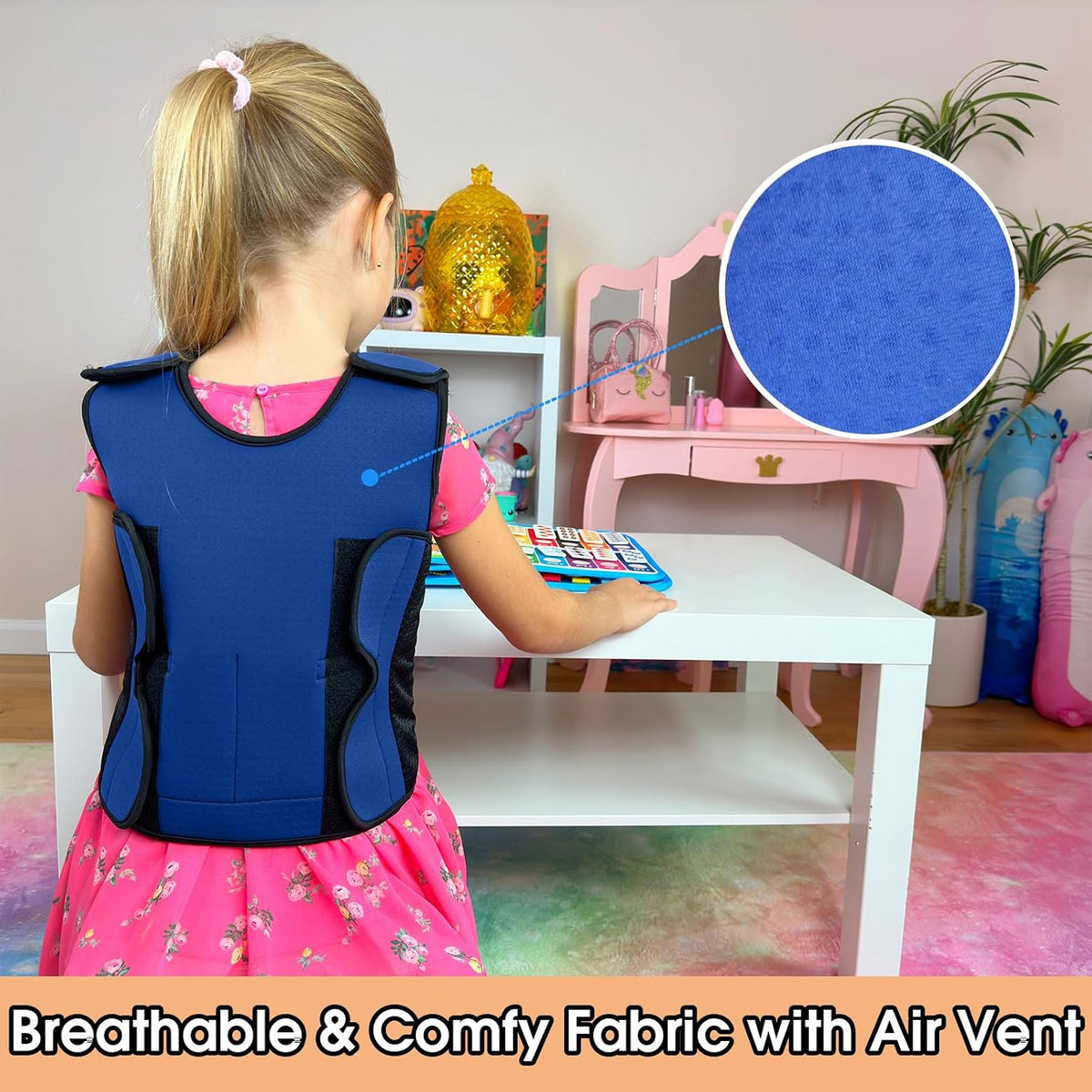 Weighted Vest for Kids with Sensory Needs(Small, Ages 2-4) - Compression Vest for Children with Autism, SDP, ADHD, ADD, Sensory Overload - Kids Weighted Vest Includes 2lbs Adjustable Weights