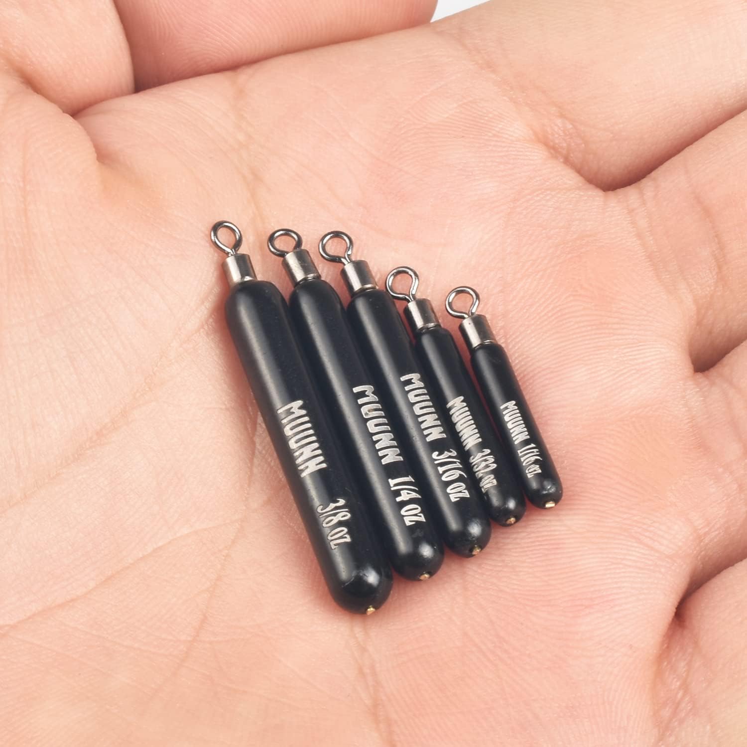 Tungsten Skinny Drop Shot Weights with Rotating Round Eye