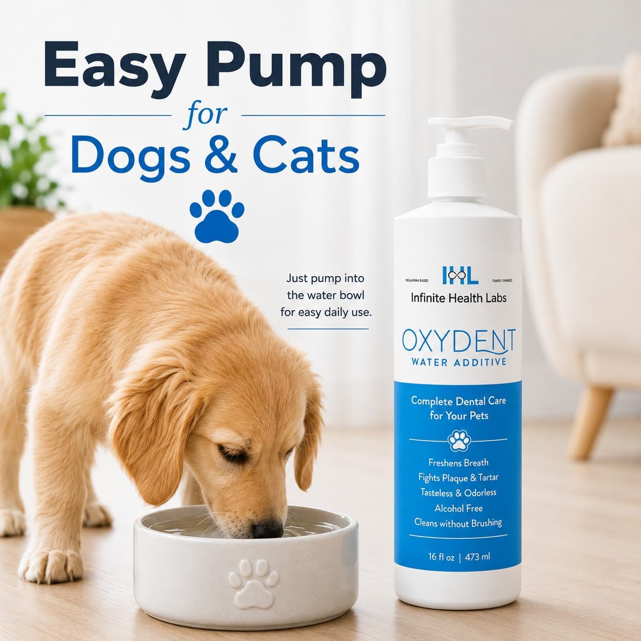 Oxydent Pet Dental Water Additive, Dogs & Cats, 16 oz