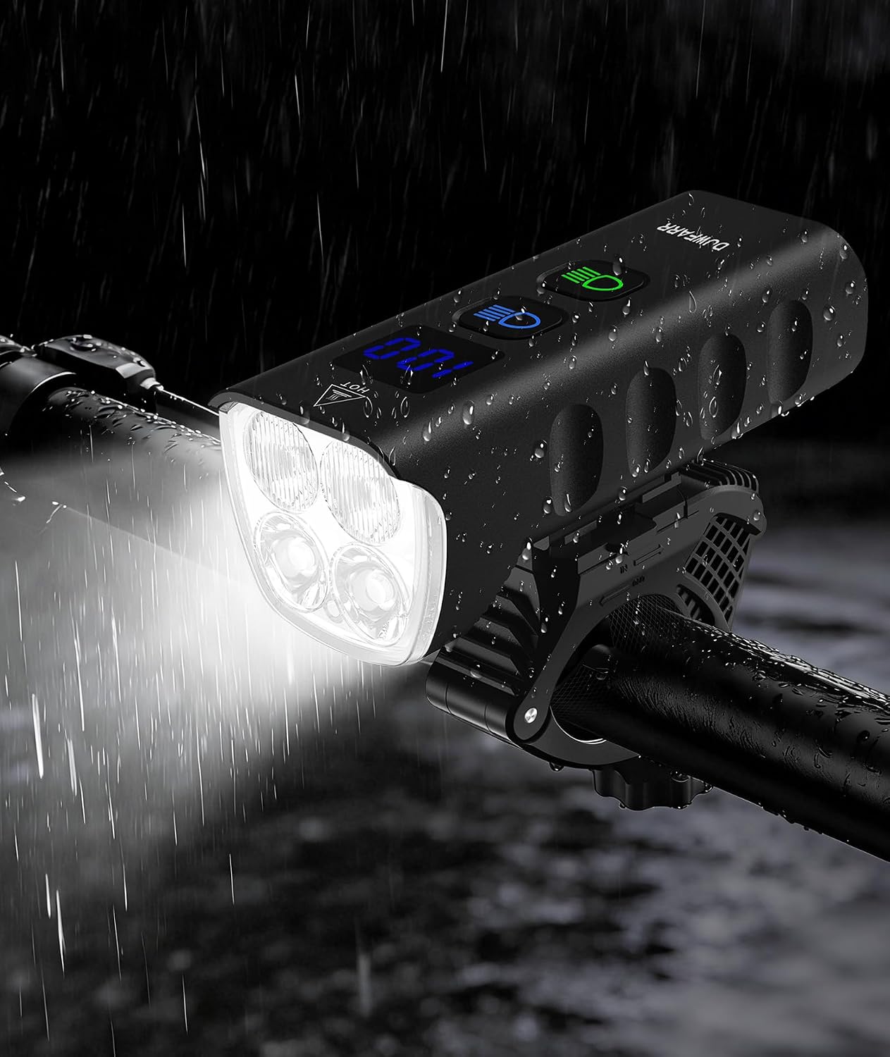 Front Bike Light or Front Headlight & Back Taillight Set, 2000 Lumens Super Bright Road Mountain Ebike Lights, Rechargeable & 6400mAh Ultra-Long Battery Life, 13 Lighting Modes