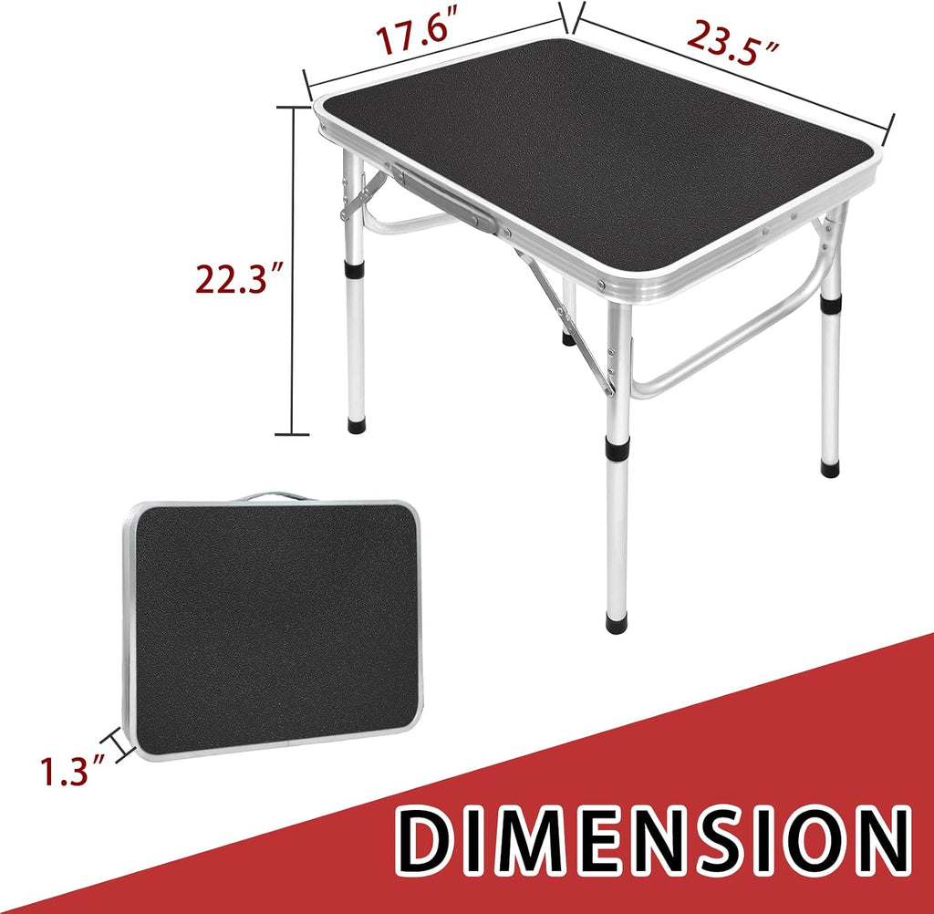 Camp Field Small Folding Camping Table, Adjustable Height, Lightweight