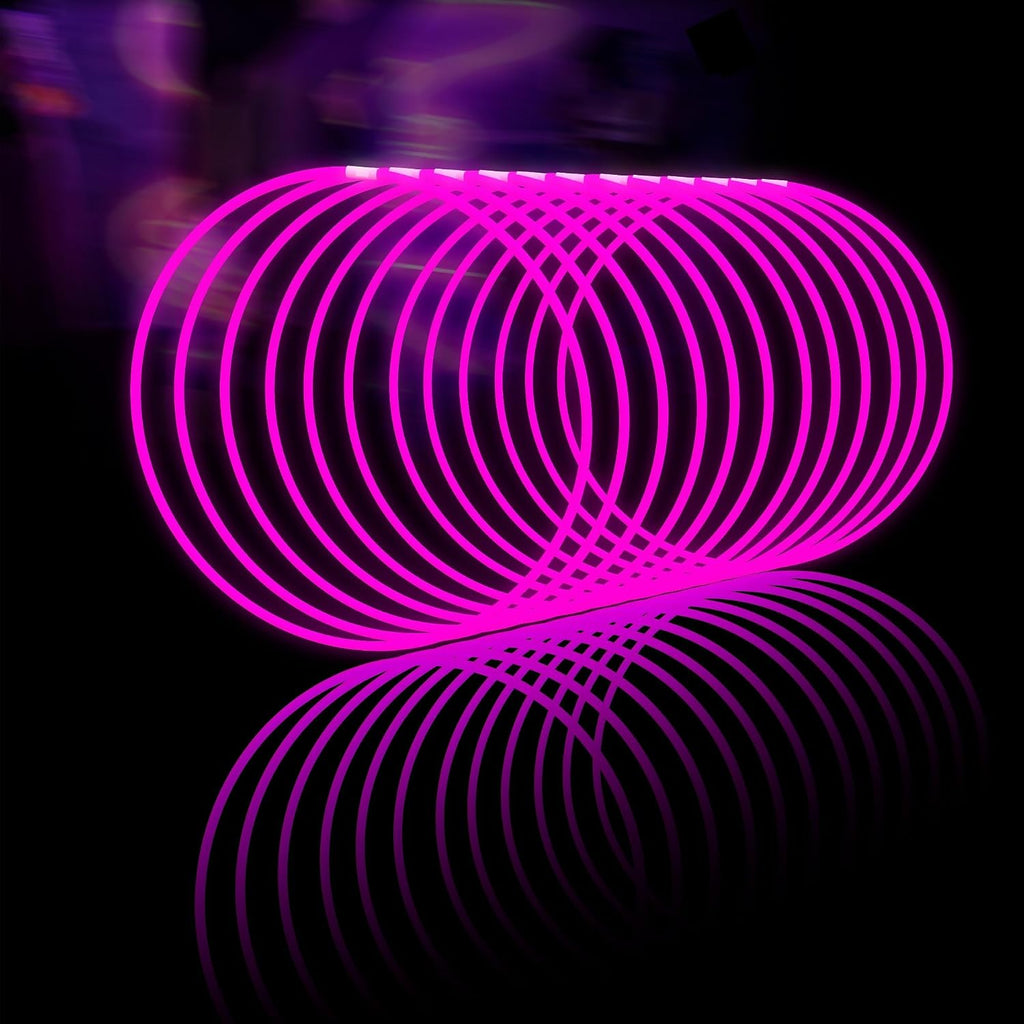 Glow Fever Glow Sticks Bulk 100ct 22'' Glow Necklaces with Connectors, Neon Light Sticks for Party Festivals Raves Concert Birthday Wedding, Multicolor