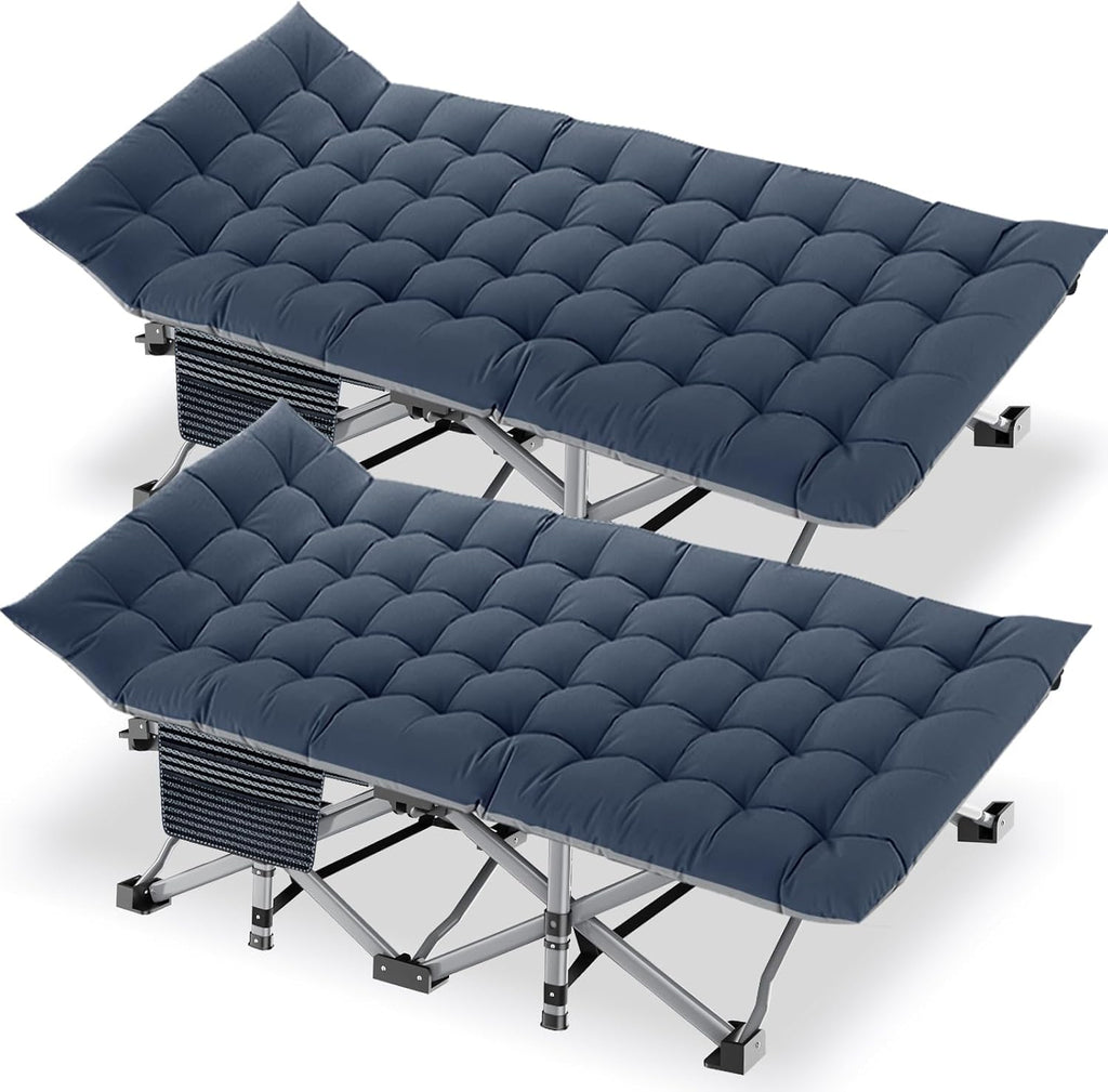 DoCred Folding Camping Cot with Mattress, 2 Pack Heavy Duty Folding Cot