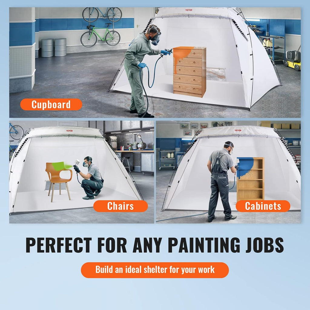 VEVOR Portable Paint Booth 10 x 7 x 6 ft Extra Large Spray Paint Tent Kit