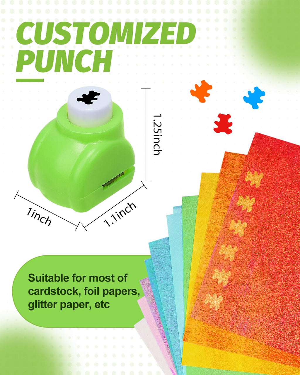 UCEC 20PCS Mini Hole Punch Shapes, Star Heart Paper Punches for Crafting