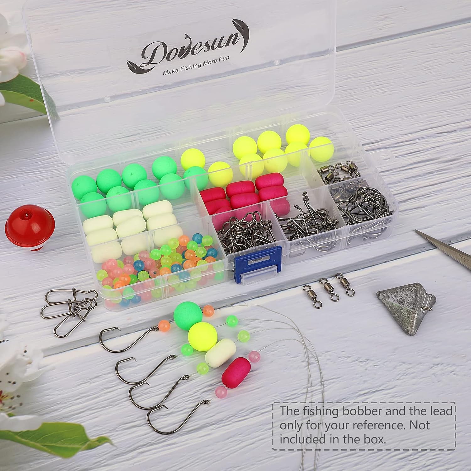Dovesun 220/104/80/60/54/52/42pcs Pompano Rig Floats for Surf Fishing Foam Bobbers for Fishing Fly Fishing Bobbers Floats Bright Color Kit/Round/Cylindrical/Heart/Bullet/Pill/Spin Shape
