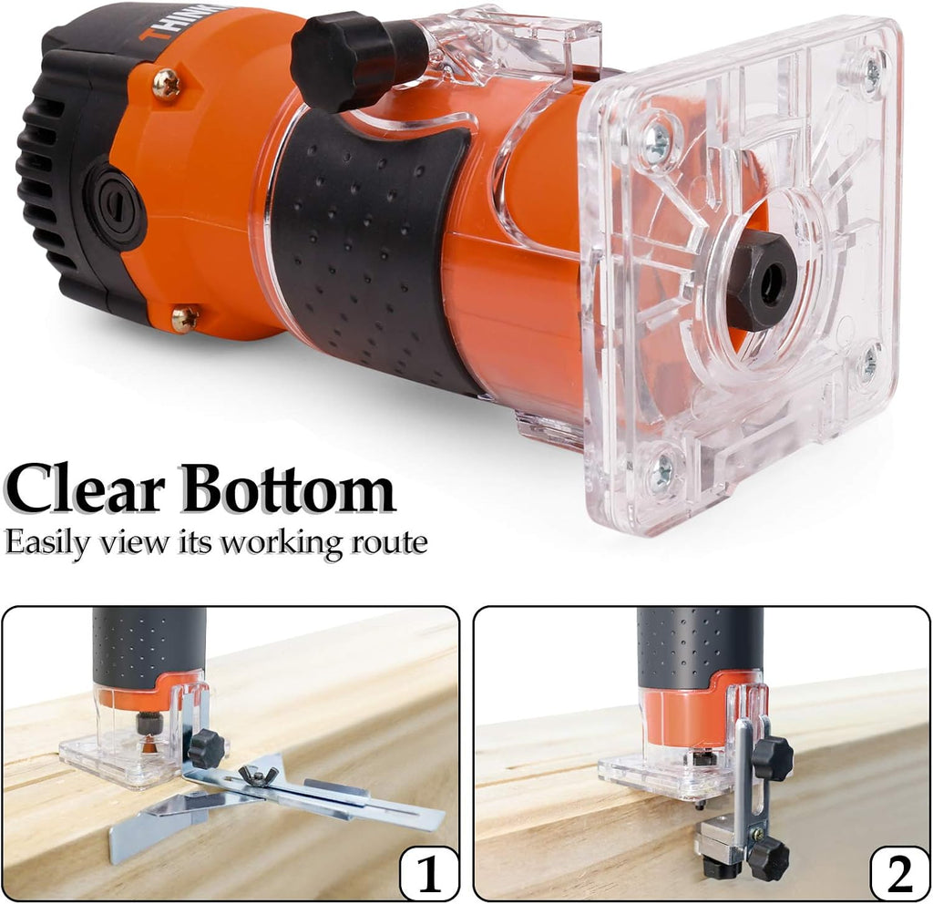 Compact Wood Router Tool for Woodworking, 800W Trim Router