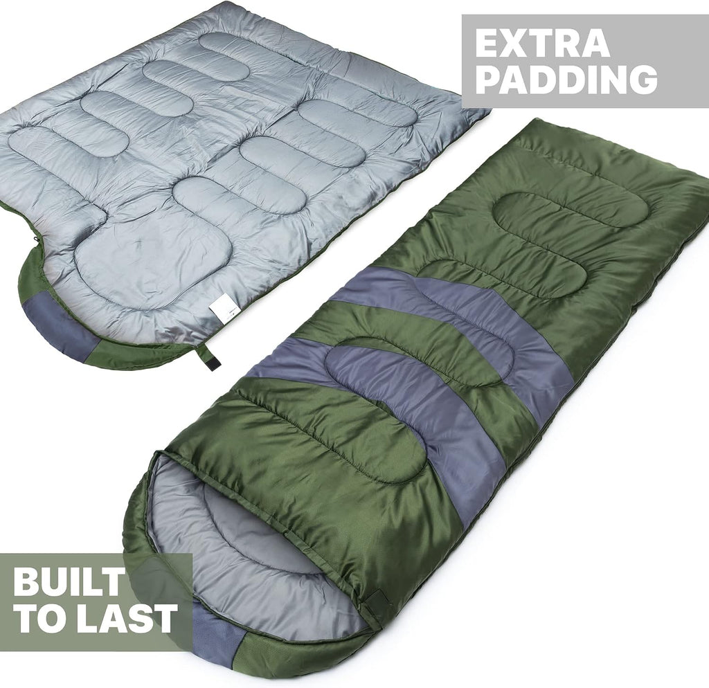 MalloMe Sleeping Bags for Adults Cold Weather & Warm - Backpacking Camping Sleeping Bag for Kids 10-12, Girls, Boys - Lightweight Compact Camping Essentials Gear Accessories Hiking Sleep Must Haves