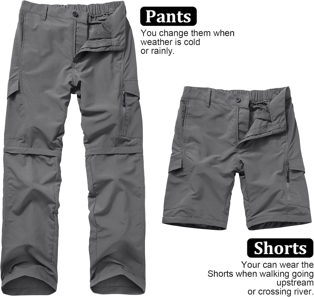 linlon Boy Scout Pants Hiking Mens Convertible Zip Off Safari Fishing