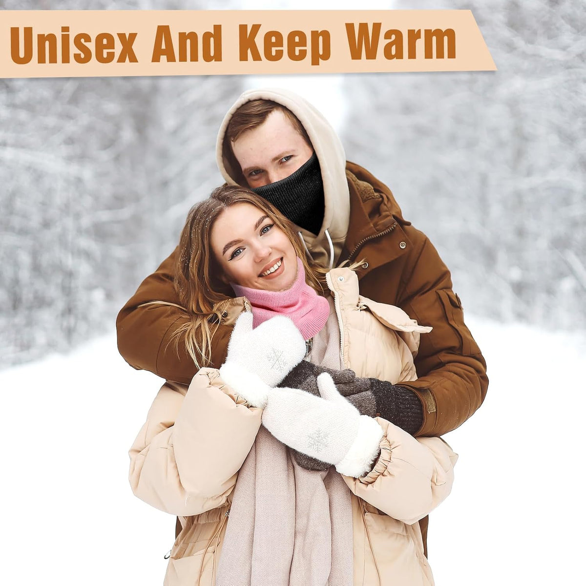 Fivali Winter Neck Warmer Gaiter for Men Women: Thick Windproof Neck Scarf
