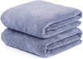 JML Microfiber Bath Towels with Hanging Loop, 2 Pack, 27x55 in, Blue