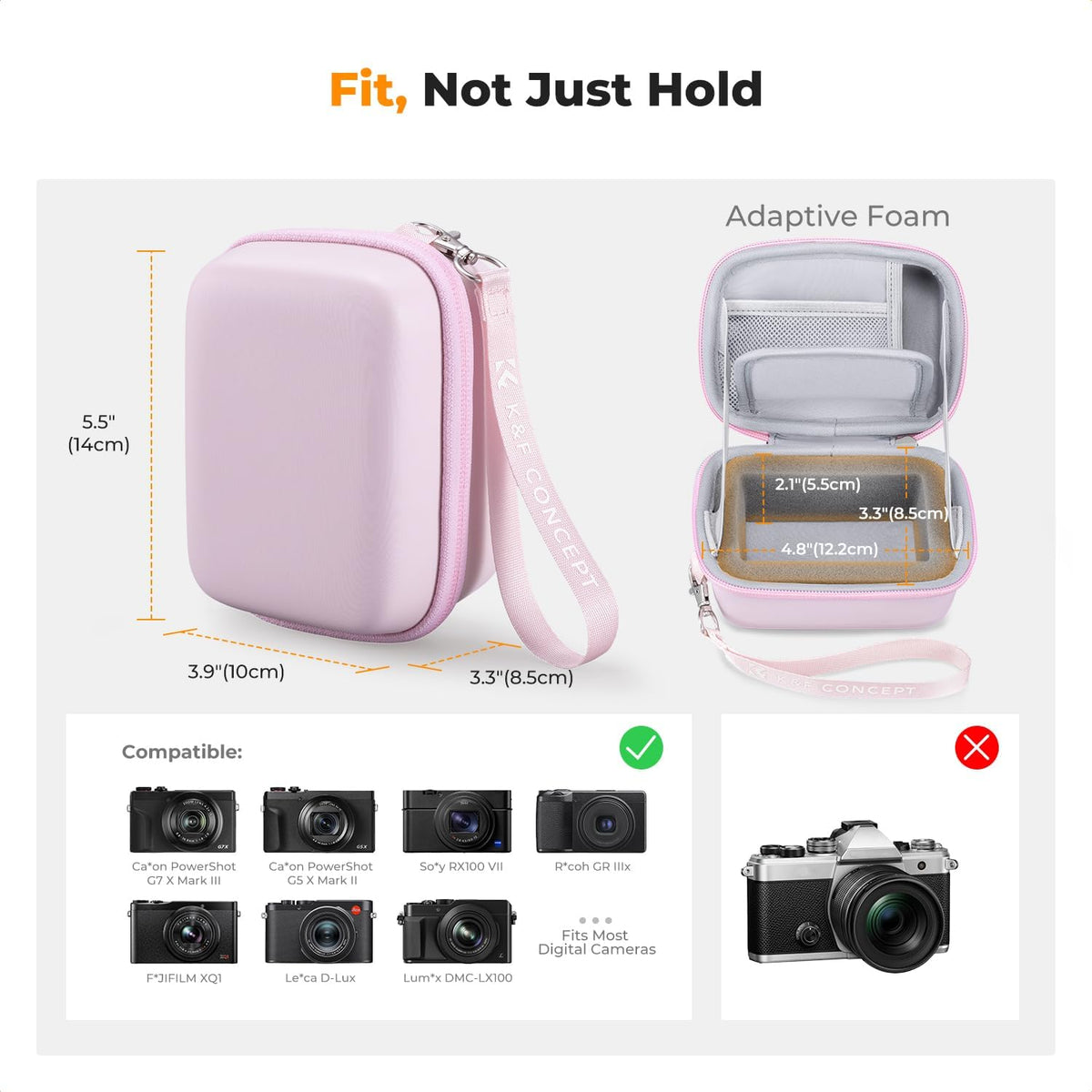 K&F CONCEPT Carrying Case for Digital Camera, Hard Shell Protective Case