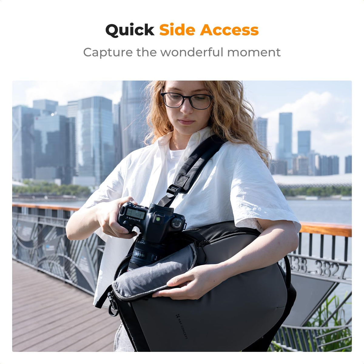 K&F CONCEPT Camera Backpack, Compact Camera Bag Case for Photographers