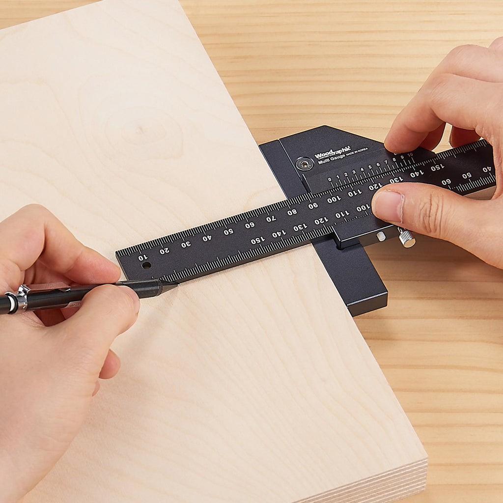 Scriber Gauge – Precision Marking Tool, Measuring Ruler, Layout Square, Thickness Gauge, CNC Aluminum Woodworking Tool for Joinery, Framing, Cabinet - Professional Classic Model (900mm)