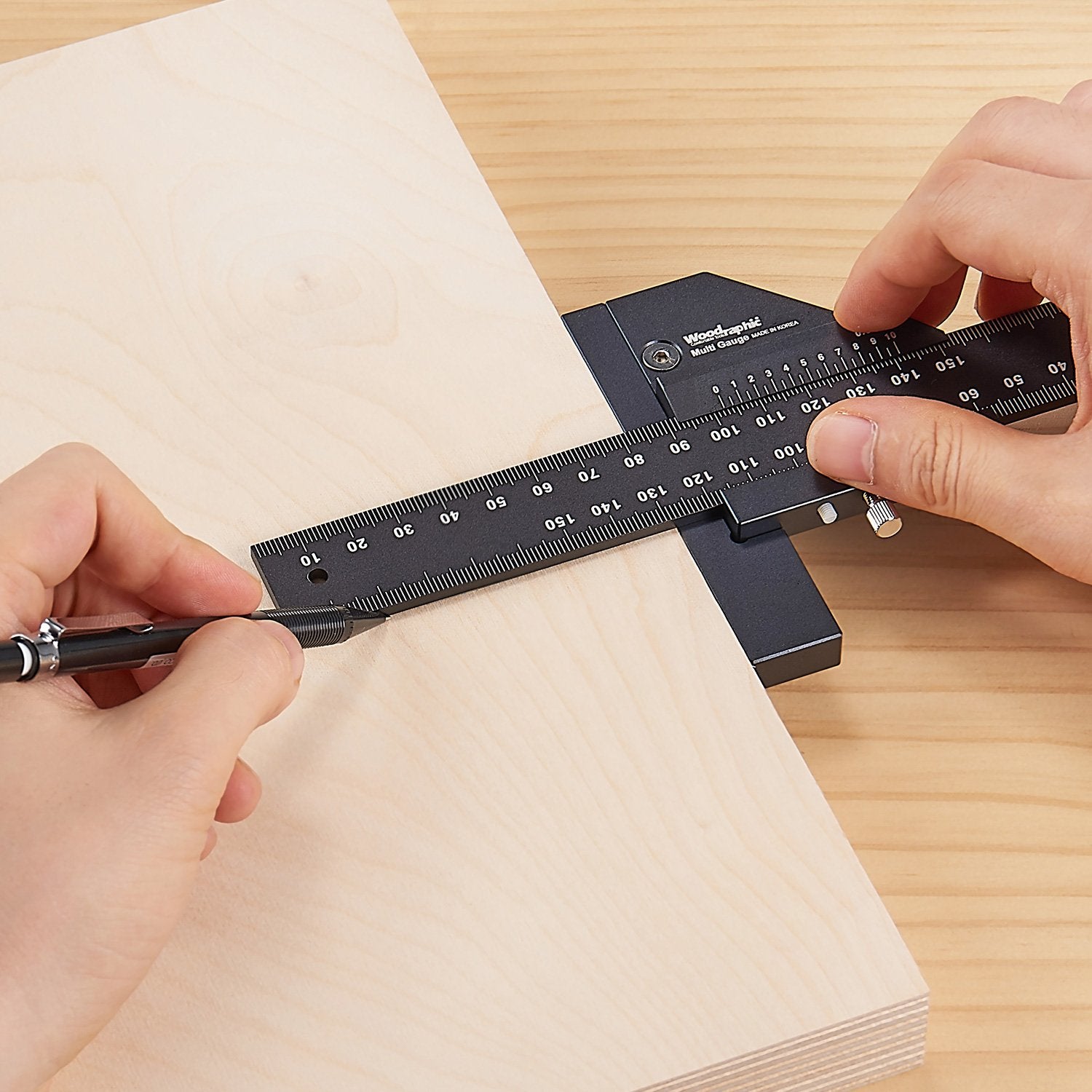 Scriber Gauge – Precision Marking Tool, Measuring Ruler, Layout Square, Thickness Gauge, CNC Aluminum Woodworking Tool for Joinery, Framing, Cabinet - Professional Classic Model (900mm)