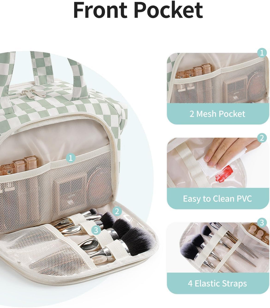 Narwey Travel Toiletry Bag for Women, Large Makeup Cosmetic Organizer Bag