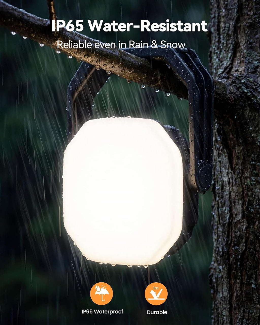 TechRise LED Solar Camping Lantern 4000LM, 6700mAh Rechargeable Tent Light