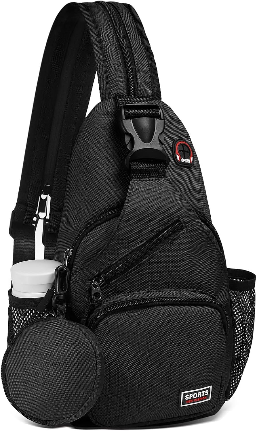Small Sling Bag with Coin Pocket Fits for 7.9" Tablet, Black