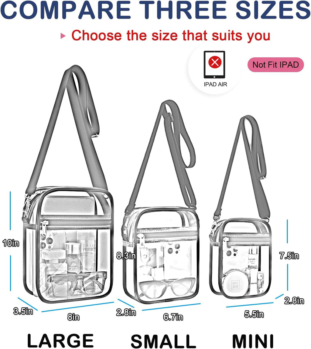USPECLARE Clear Purse for Stadium Events Transparent Messenger Bag