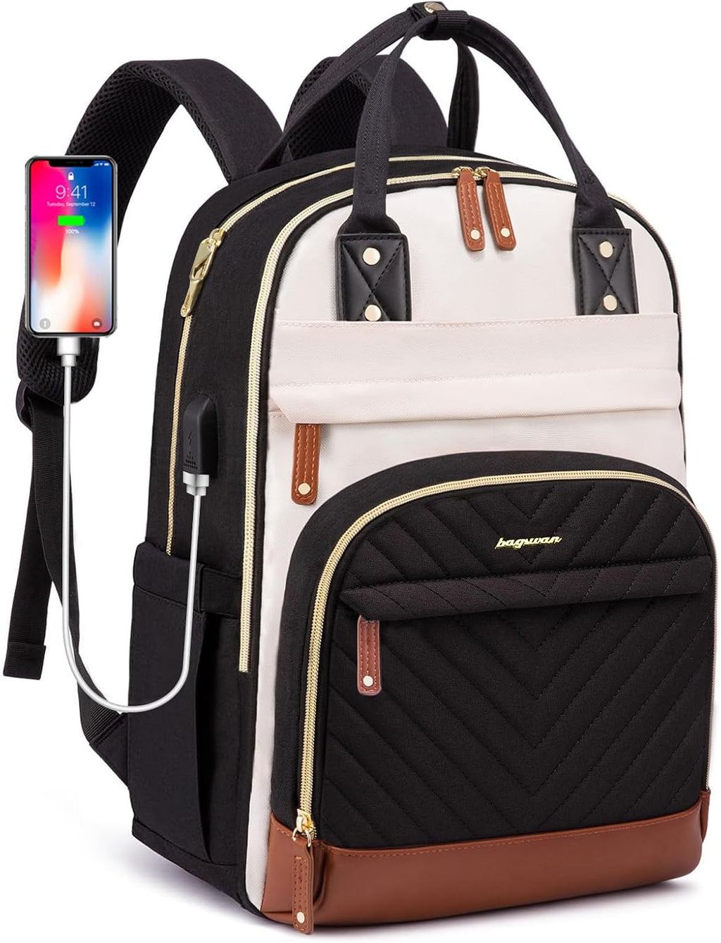 Laptop Backpack for Women Work Bag: 17.3 inch Travel Bookbag with USB Charg