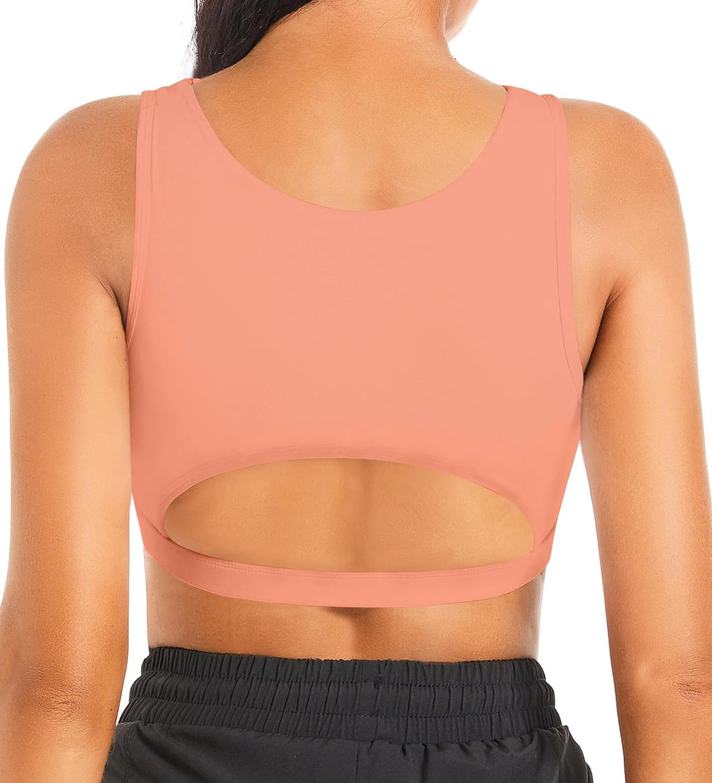 Betaven Push up Sports Bra for Women Sexy Hollow Crop Tops with Removable Cups Workout Fitness Yoga Bra Medium Support